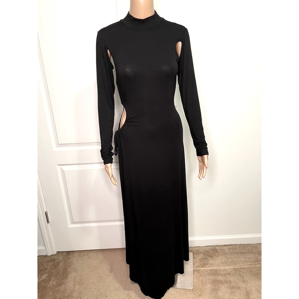 Flowy Midi Dress with Cut-Out Detail